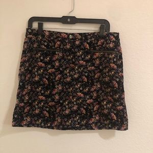 Like New corduroy black floral skirt